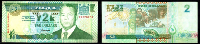 Фиджи 2 доллара 2000 Pick 102 бумага UNC (пресс) 8608-21-1-2