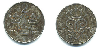 ШВЕЦИЯ 2 ЭРЕ 1949 KM 811 железо 23-845