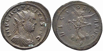 Римская Империя аврелианиан 275 Тацит VICTORIA AVG Тицин Good Very fine RIC 170 бронза 1073-16-24