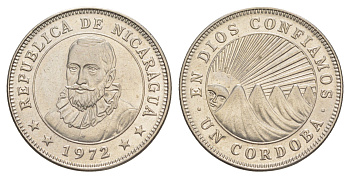 Никарагуа 1 кордоба 1972 KM 26 медно-никель UNC 4641-333