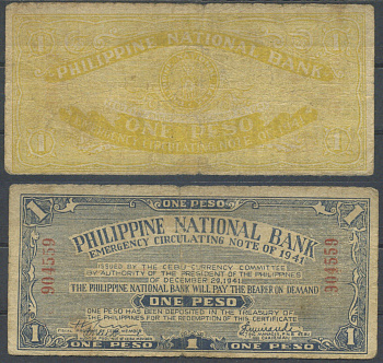 Филиппины, Себу 1 песо 1941 Pick S215 бумага 8622-21-1-1