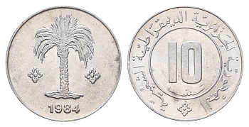 Алжир 10 сантимов 1984 KM 115 алюминий UNC 4671-332