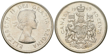 Канада 50 центов 1963 KM 56 серебро UNC 68-912