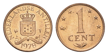 Нидерландские Антильские острова (Нидерландские Антилы) 1 цент 1978 Юлиана (1948-1980) KM 8 бронза UNC 4588-669