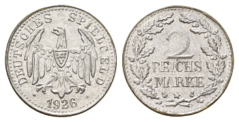 Германия игровой жетон в 2 рейхсмарки 1926 диаметр 24,5 мм, вес 0,6 гр картон 4704-247