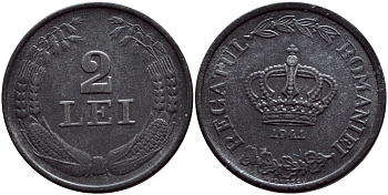 РУМЫНИЯ 2 ЛЕЯ 1941 KM 58 цинк 26-1461