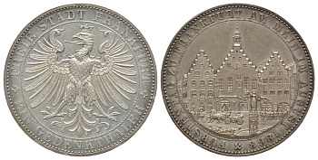 Франкфурт 1 талер 1863 Ассамблея Принцев KM 372, AKS 45, J. 52 серебро UNC 00-000-00