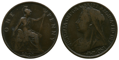 Великобритания 1 пенни 1901 Виктория (1837-1901) KM 790 бронза 4364-4335