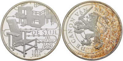 НИДЕРЛАНДЫ МЕДАЛЬ СЕРИИ ИСТОРИЯ НИДЕРЛАНДОВ, ХУДОЖЕСТВЕННЫЙ СТИЛЬ ХАЙ-ТЕК (1917-1931), ДИАМЕТР 30 ММ., ВЕС 9,43 ГР. медно-никель 1076-6-62