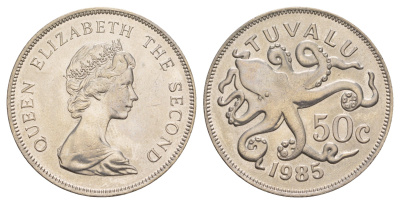 Тувалу 50 центов 1985 KM 6 медно-никель UNC 413-6223
