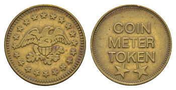 США парковочный жетон диаметр 22 мм, вес 4,2 гр латунь 4655-722