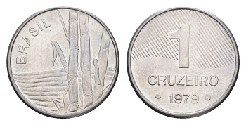 Бразилия 1 крузейро 1979 KM 590 нержавеющая сталь UNC 4644-463