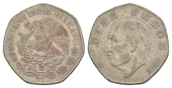 Мексика 10 песо 1981 Мигель Идальго-и-Костилья KM 477.2 медно-никель 4645-413