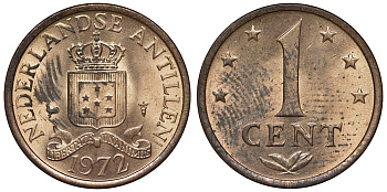 Нидерландские Антилы 1 цент 1972 Юлиана (1948-1980) KM 8 бронза UNC 4118-914