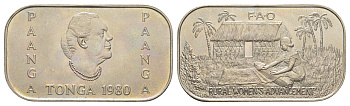 Тонга 1 паанга 1980 ФАО - Улучшение жизни сельских женщин KM 62 медно-никель UNC 3711-1433
