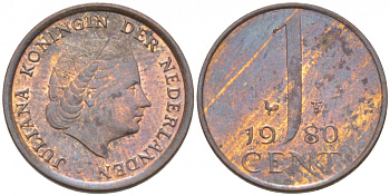 Нидерланды 1 цент 1980 Юлиана (1949-1980) KM 180 бронза 3457-1044