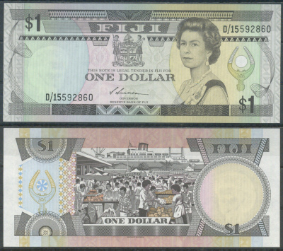 Фиджи 1 доллар ND (1987) Pick 86 бумага UNC (пресс) 7553-31-2-2