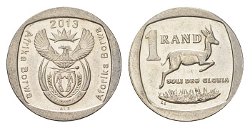 ЮАР 1 ранд 2013 KM 504 медь плакированная никелем 4627-565
