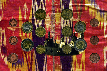 Нидерландская Индия, Индонезия набор из 8 монет 2005 1 евроцент-2 евро, европробники, в оригинальном буклете UNC 00-00