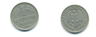 ФРГ 1 марка 1950 G, KM 110, J. 385 медно-никель 54-2344
