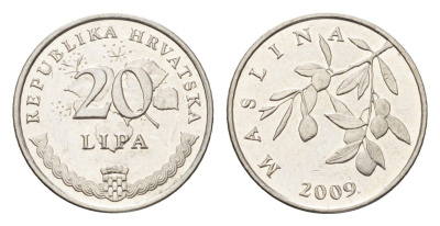 Хорватия 20 лип 2009 нечетный год KM 7 сталь плакированная никелем UNC 4659-723