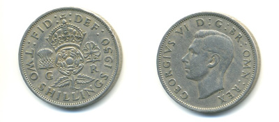 Великобритания 2 шиллинга (флорин) 1950 Георг VI (1936-1952) KM 878, Spink 4107 медно-никель 59-832