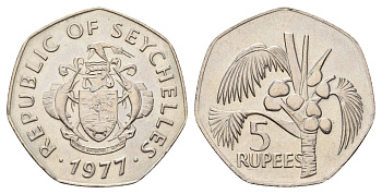 Сейшельские острова (Сейшелы) 5 рупий 1977 год-тип KM 36 медно-никель UNC 4672-123