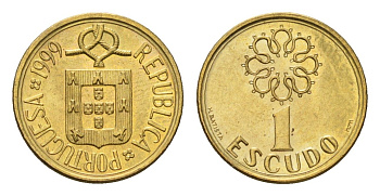 Португалия 1 эскудо 1999 KM 631 никель латунь UNC 4674-763