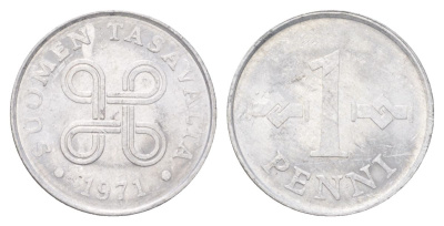 Финляндия 1 пенни 1971 KM 44a алюминий 4627-1025
