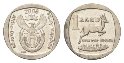 ЮАР 1 ранд 2008 KM 444 медь плакированная никелем 4627-527