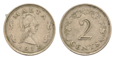 Мальта 2 цента 1972 Пентесилея, царица амазонок KM 9 медно-никель 4179-848
