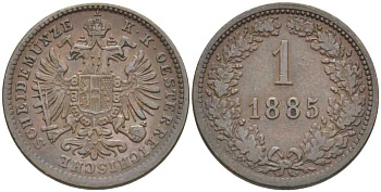 АВСТРИЯ 1 КРЕЙЦЕР 1885 ФРАНЦ ИОСИФ (1846-1918), БОЛЬШОЙ ОРЁЛ KM 2187 медь 201-912