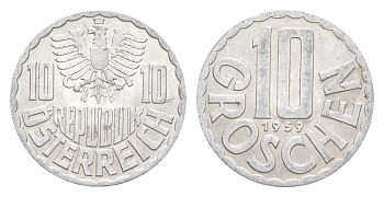 Австрия 10 грошей 1959 KM 2878 алюминий 4643-444