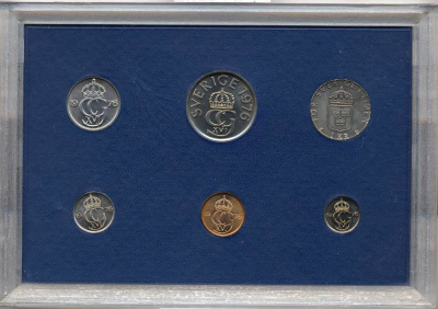 Швеция набор из 6 монет 1976 Карл XVI Густав (1973- ) официальный набор монетного двора UNC 2-4-1-24