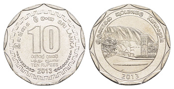 Шри-Ланка 10 рупий 2013 серия административные округа Шри Ланки, Курунегала KM 204 нержавеющая сталь UNC 4635-1035