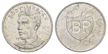 Бельгия жетон BP - бельгийский велогонщин - Эдди Меркс ND (1970) диаметр 32 мм, вес 3,8 гр алюминий 4645-1115