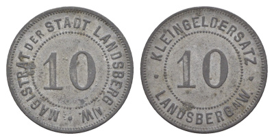 Ландсберг-ан-дер-Варте 10 пфеннигов ND (1917) Funck 270.4, Men18 17840.4 цинк 4636-1067