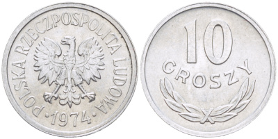 Польша 10 грошей 1968  Y AA47 алюминий  UNC   4181-358