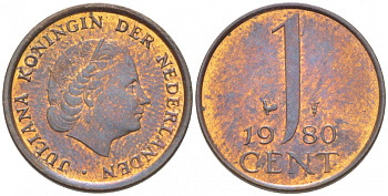Нидерланды 1 цент 1980 Юлиана (1949-1980) KM 180 бронза 3457-1067