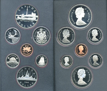 Канада набор из 8 монет  1984 150 лет Торонто, каноэ, оригинальная коробка и сертификат KM PS4   PROOF  5-5-1-02