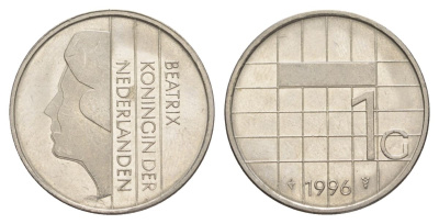 Нидерланды 1 гульден 1996 KM 205 никель aUNC 4633-623