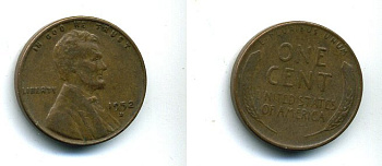 США 1 ЦЕНТ 1952 D ЛИНКОЛЬН KM А132 медь цинк 46-537