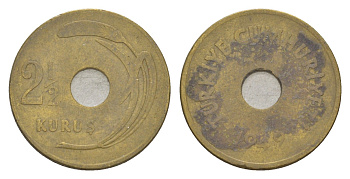 Турция 2 1/2 куруша 1949 KM 885 латунь 4647-469