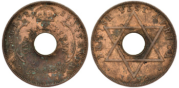 Британская Западная Африка 1/2 пенни 1952 H, Георг VI KM 27a бронза 25-1355