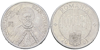 Румыния 1000 леев 2001 Константин Брынковяну (1654-1714) KM 153 алюминий 4617-969