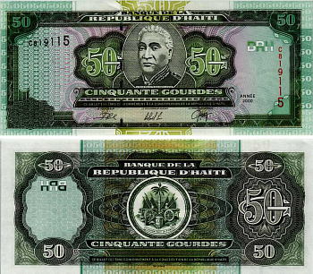 ГАИТИ 50 ГУРДОВ 2000 ЛИЗИУС САЛОМОН, ПРЕЗИДЕНТ ГАИТИ (1879-1888) Pick 267а бумага UNC (ПРЕСС) 7203-60-1