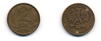 Польша 2 злотых 1979 MW KM 80.1 латунь 23-1454