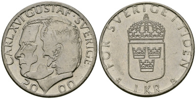 Швеция 1 крона 2000 Карл XVI Густав (1973- ) KM 852а медно-никель 4138-815