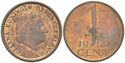 Нидерланды 1 цент 1980 Юлиана (1949-1980) KM 180 бронза 3457-1051