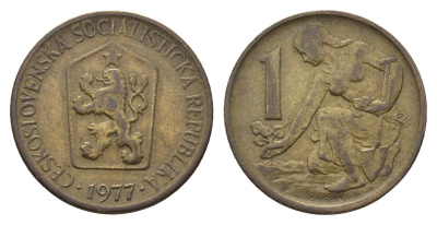 Чехословакия 1 крона 1977 Женщина сажает липовое дерево KM 50 алюминиевая бронза 3336-1031